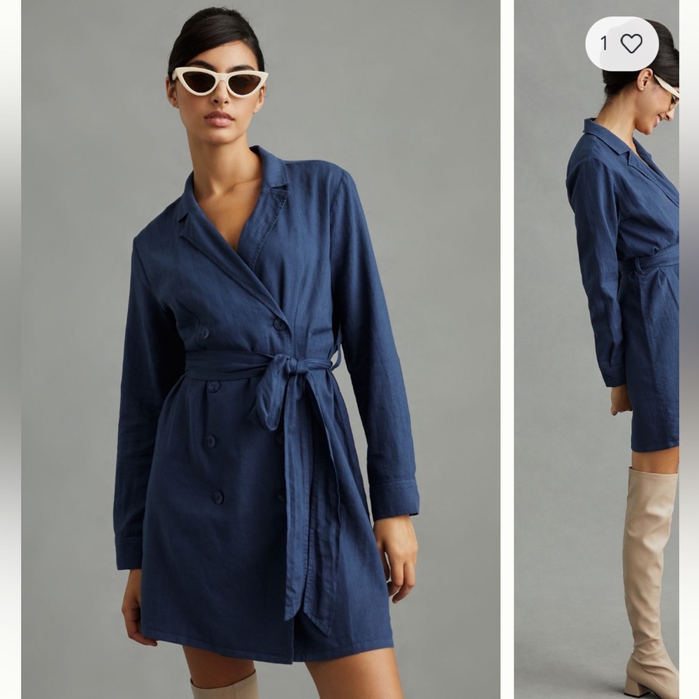 Anthropologie Cloth & Stone Belted Blazer Dresss